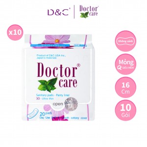 Băng vệ sinh thảo dược D&C Doctor Care hàng ngày 16 cm Combo 10 gói